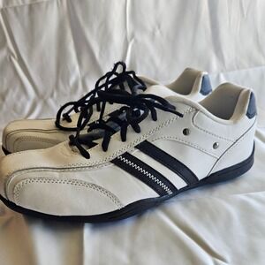 Perry Ellis AMERICA Franklin White Black Soft Spike Shoes Youth Size 2 FREE Ship